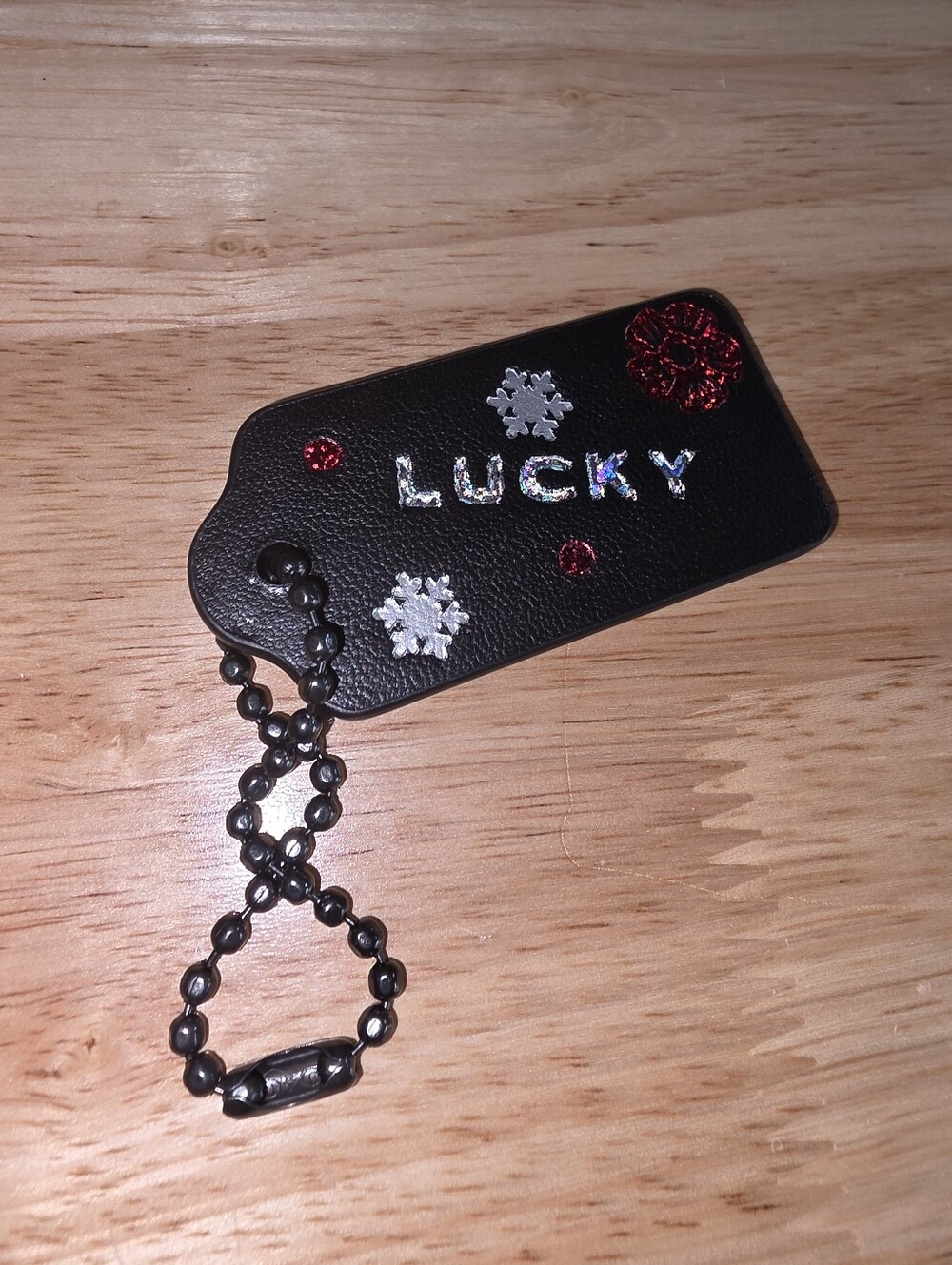 Coach Authenic Custom Black Lucky Decorative Hang Tag Keychain